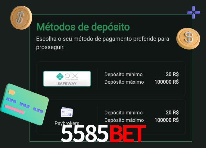 O cassino 5585Bet oferece uma grande variedade de métodos de pagamento